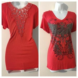 Sequins lace back shirt